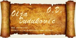 Olja Duduković vizit kartica